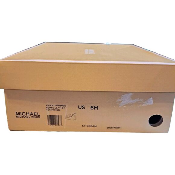 Michael Kors Portia Slip-On Quilted Platform Leather Sandals Cream Womens Sz 6M - Picture 4 of 16